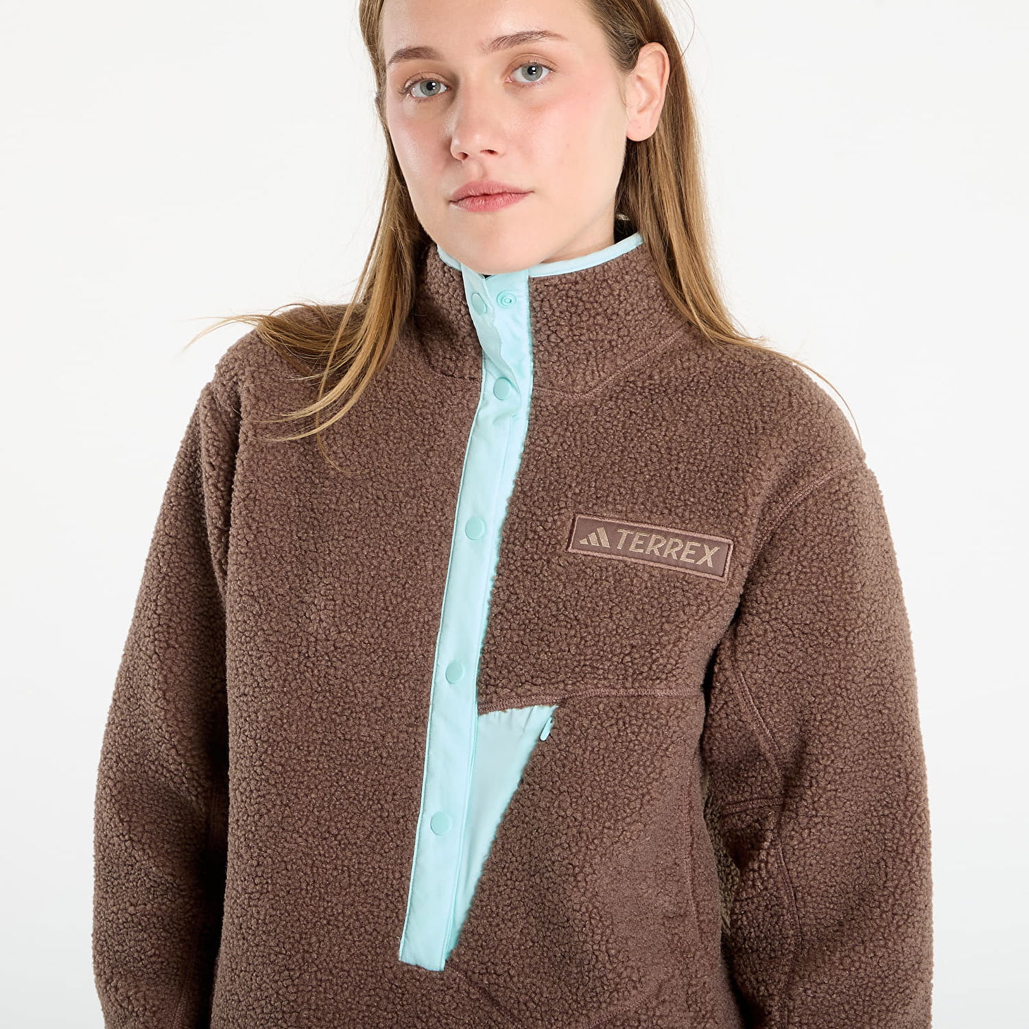 Mikina adidas Performance Terrex Xploric High Pile Fleece Pullover Sweatshirt Hnedá | JN0931, 1