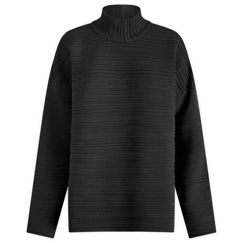 Sveter Pleats Please Issey Miyake Black Knit Turtleneck Čierna | PP48KK801-15