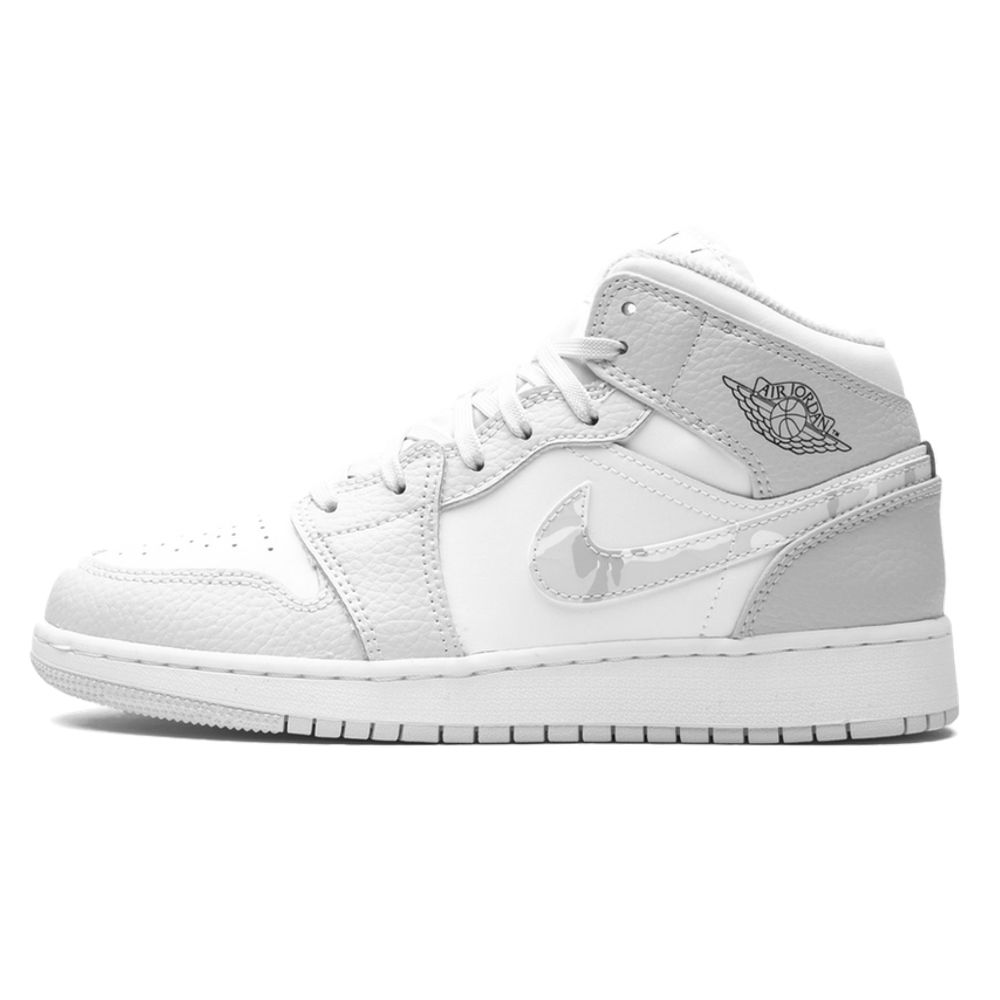 Tenisky a topánky Jordan Air Jordan 1 Mid SE GS "Swoosh Logo - Grey Camo" Biela | DD3235-100, 0