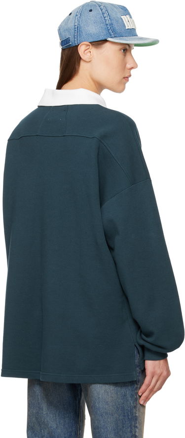 Polo tričko Rhude Oversized Long Sleeve Pique Polo Navy | RHFW25PO02012, 2