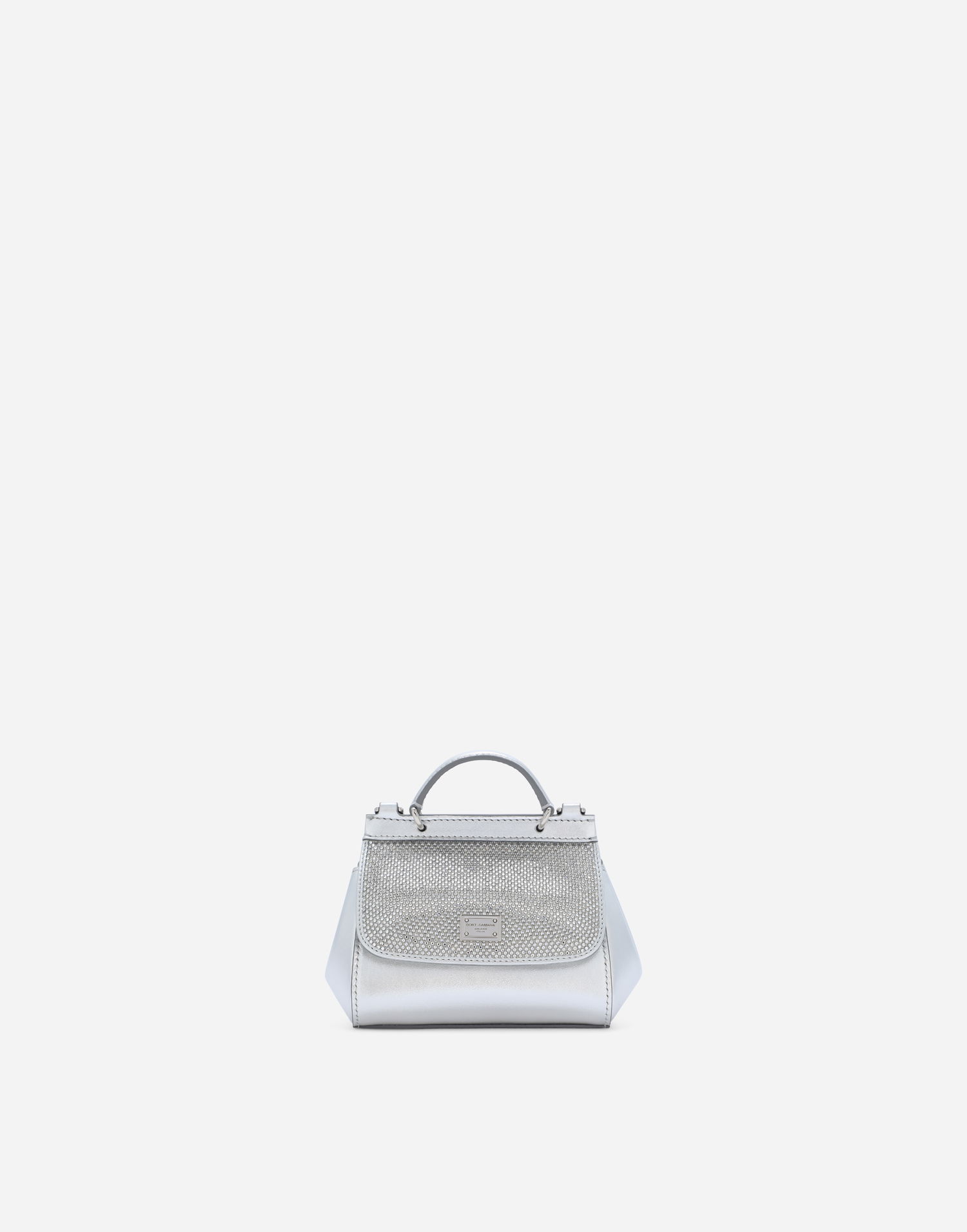 Kabelka Dolce & Gabbana Dolce & Gabbana Mini Sicily Nappa Leather Bag with Rhinestones Metalická | EB0003AA6308D848, 0