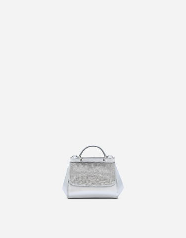 Kabelka Dolce & Gabbana Dolce & Gabbana Mini Sicily Nappa Leather Bag with Rhinestones Metalická | EB0003AA6308D848, 0