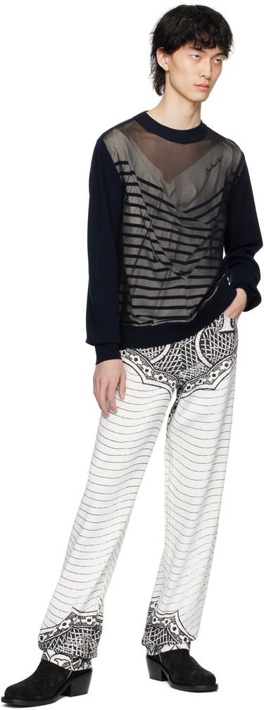 Sveter Jean Paul Gaultier Gaultier Oversized Striped Sweater Navy | 24/25-U-PL046B-M064-590100, 3