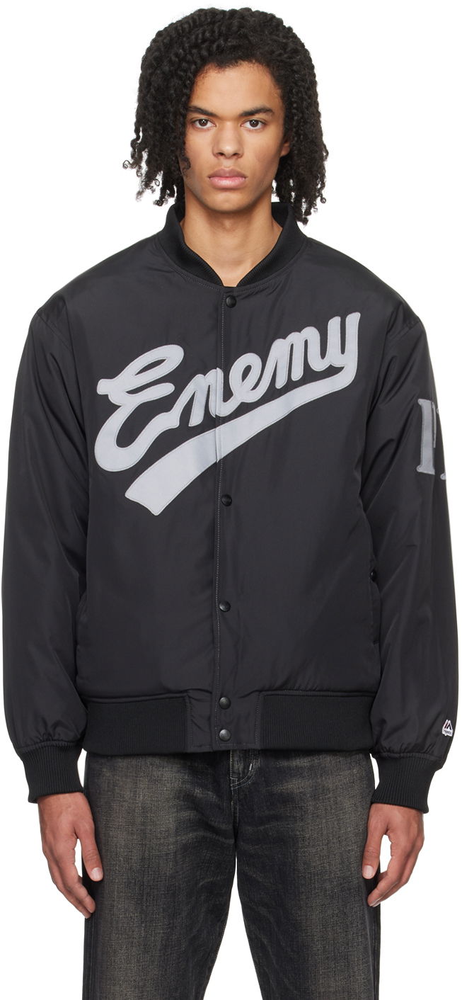 Bomber bunda Neighborhood PUBLIC ENEMY & Majestic x Bomber Jacket Čierna | 232FAMSN-JKM01, 0