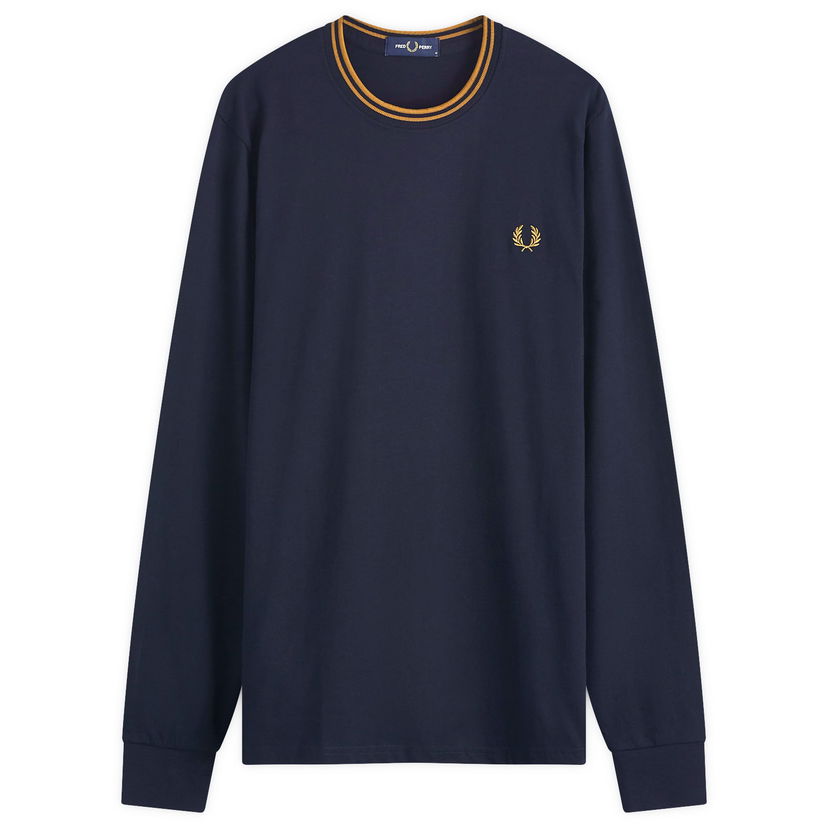 Tričko Fred Perry Twin Tipped Long Sleeve T-Shirt Navy | M9602-M68