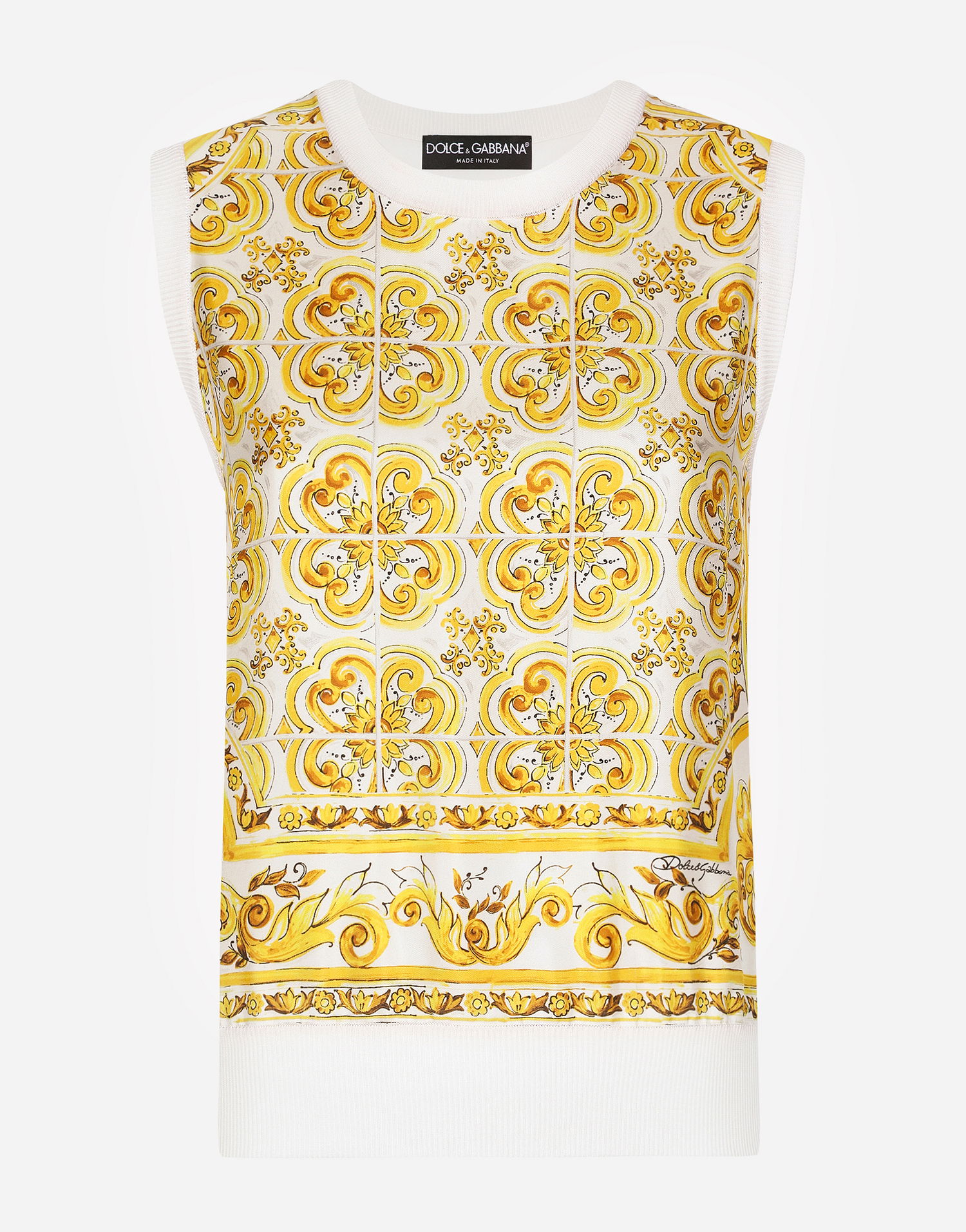 Tielko Dolce & Gabbana Sleeveless Sweater With Print Biela | FXT06TJBSJEHG3TN, 0