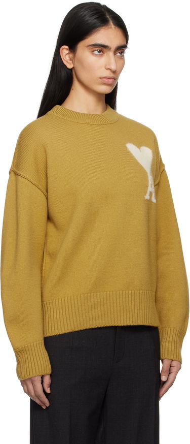 Sveter AMI AMI Paris Wool Ami de Coeur Sweater Žltá | UKS090.KN0090, 1