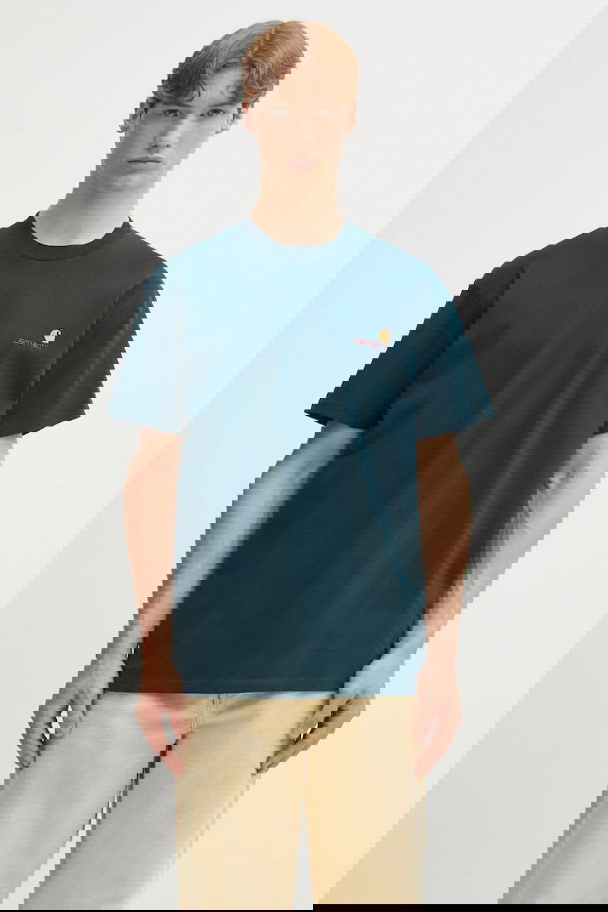 Tričko Carhartt WIP Short Sleeve American Script T-Shirt Zelené | I029956.0AUXX, 0