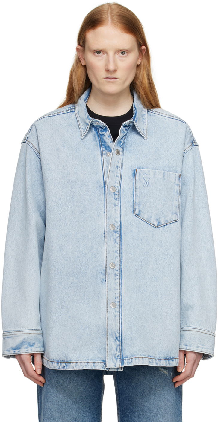 Bunda AMI Paris de Cœur Denim Jacket Modrá | UJK253.DE0027, 0