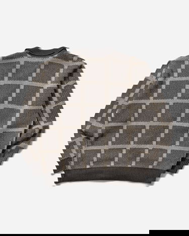 Sveter Cav Empt Grid Loose Knit Cardigan Šedá | CES27KN03 CHARCOAL, 2