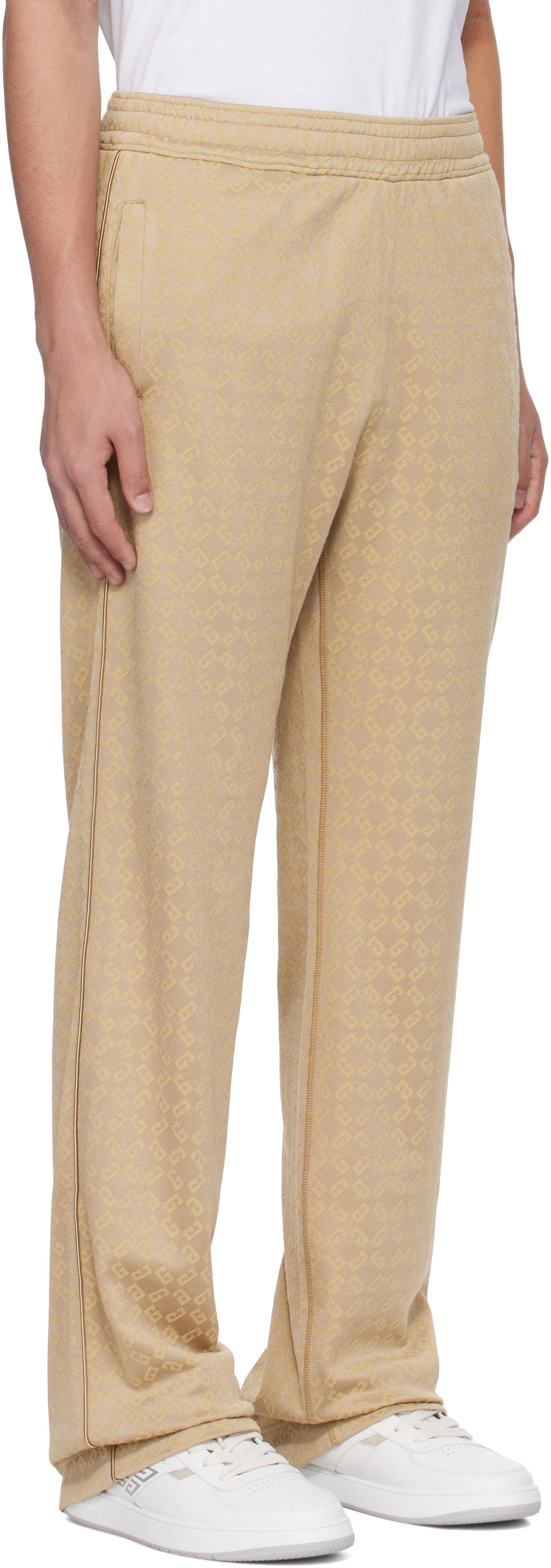Tepláky Givenchy Shiny Monogram Jacquard Sweatpants Béžová | BM51HS316G277, 1