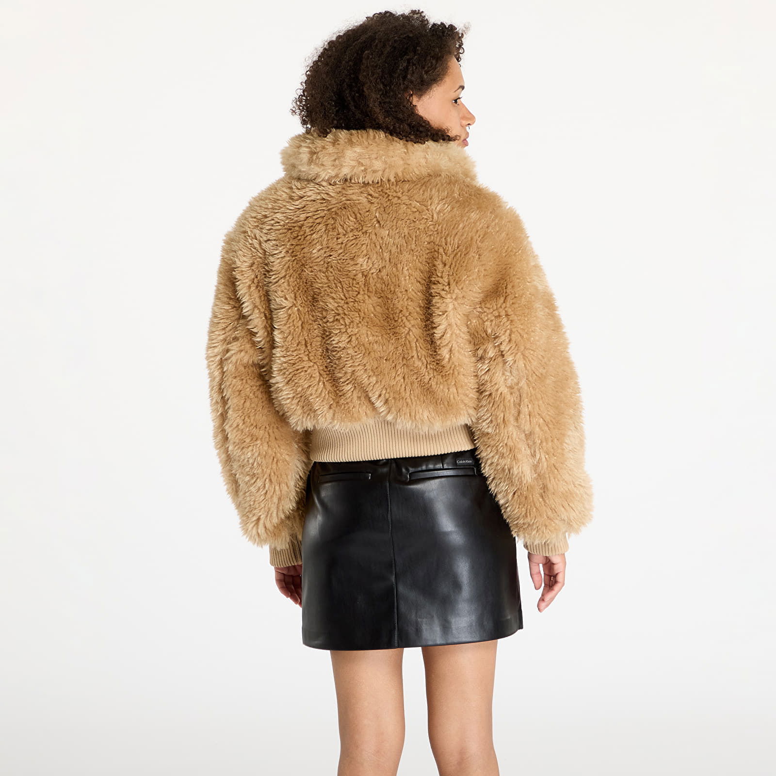 Faux Shearling Jacket Beige