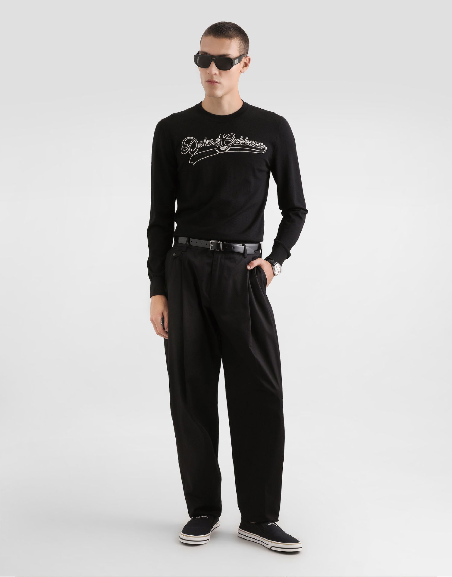 Sveter Dolce & Gabbana Virgin Wool Pullover With Embroidery Collection Čierna | GXX02ZJDVGBN0000, 1