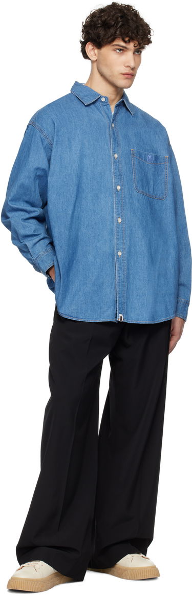 Košeľa BAPE Relaxed Fit Denim Shirt Modrá | 001SHK221003F, 3
