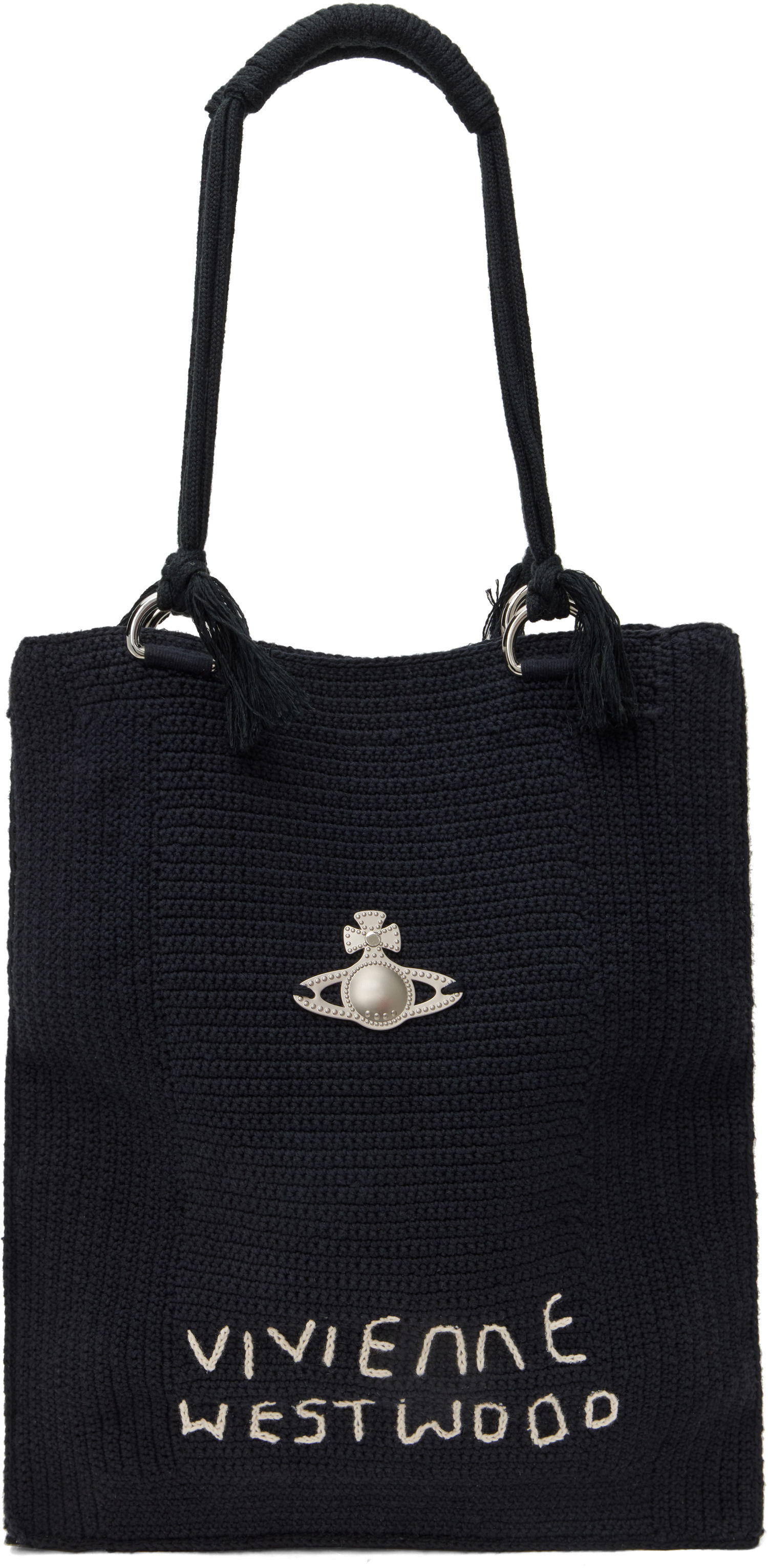 Tote bag Vivienne Westwood Vivienne Westwood Large Mabel Crochet Tote Čierna | 4D010005U-K004W-, 0