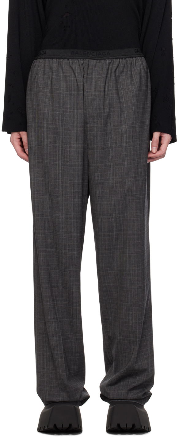 Nohavice Balenciaga Elastic Trousers Šedá | 675490-TOT07-1240, 0