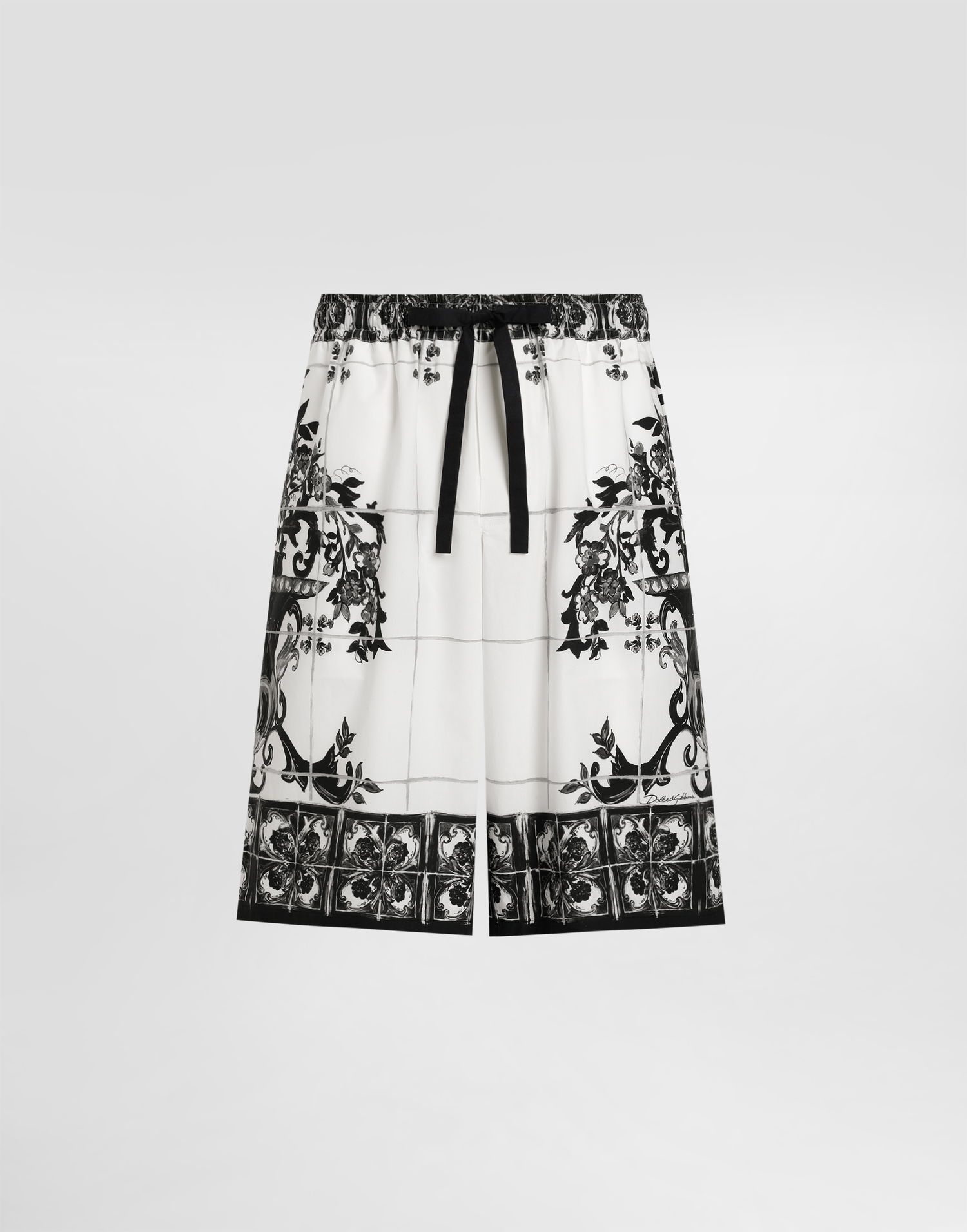Šortky Dolce & Gabbana Dolce & Gabbana Majolica-Print Poplin Shorts Biela | GV37ATHH5ECI33TN, 0
