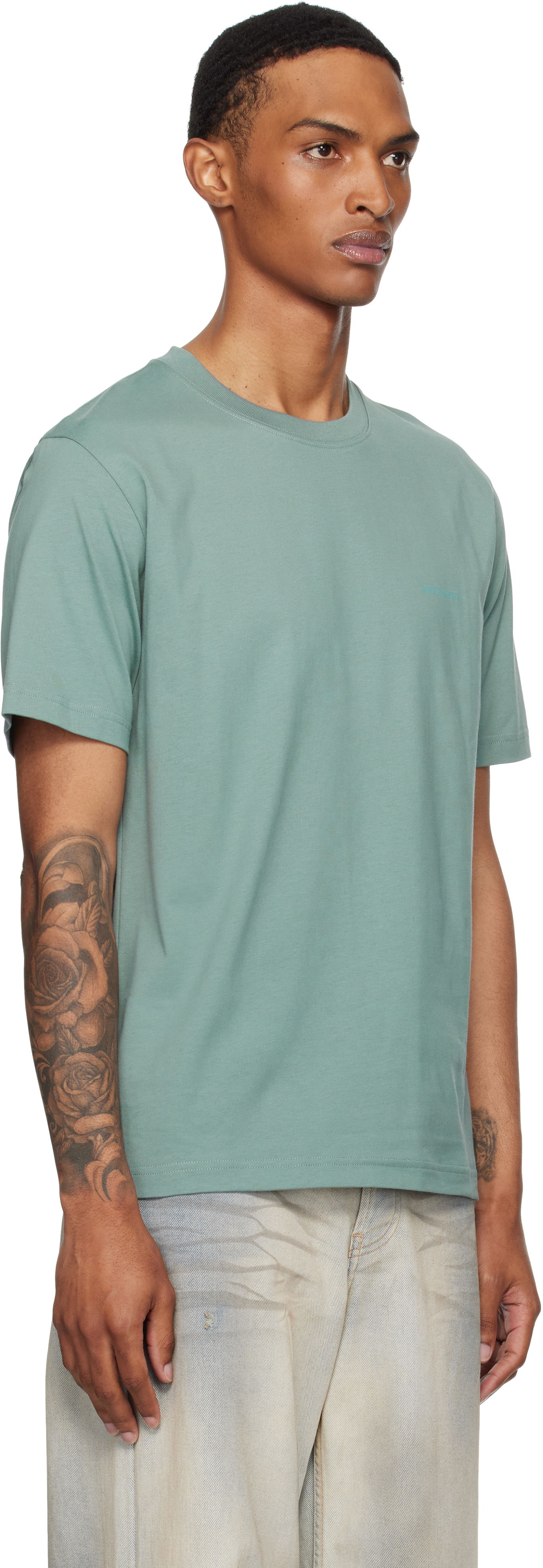 Tričko NORSE PROJECTS Norse Projects Johannes Organic Logo Print T-Shirt Zelené | N01-0684, 1