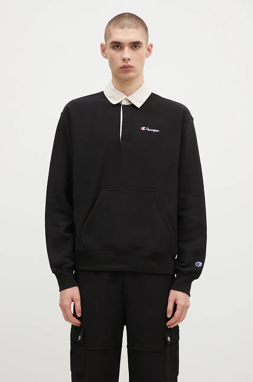 Mikina Champion Polo Neck Sweatshirt Čierna | 220708, 0