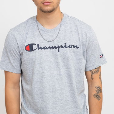 Tričko Champion Script Logo Crewneck T-Shirt Šedá | 219206-EM021, 2