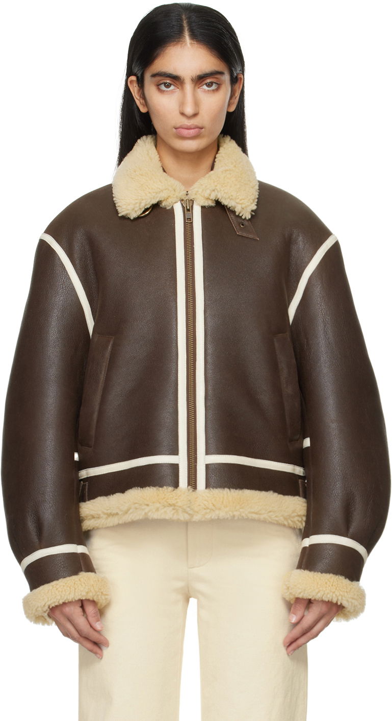 Bomber bunda Bode Aviator Shearling Jacket Hnedá | MRF23OW027, 0