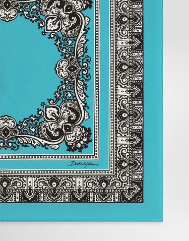 Šál Dolce & Gabbana Dolce & Gabbana Silk Print Scarf Tyrkysová | GQ348EG0TIHHT5IK, 1