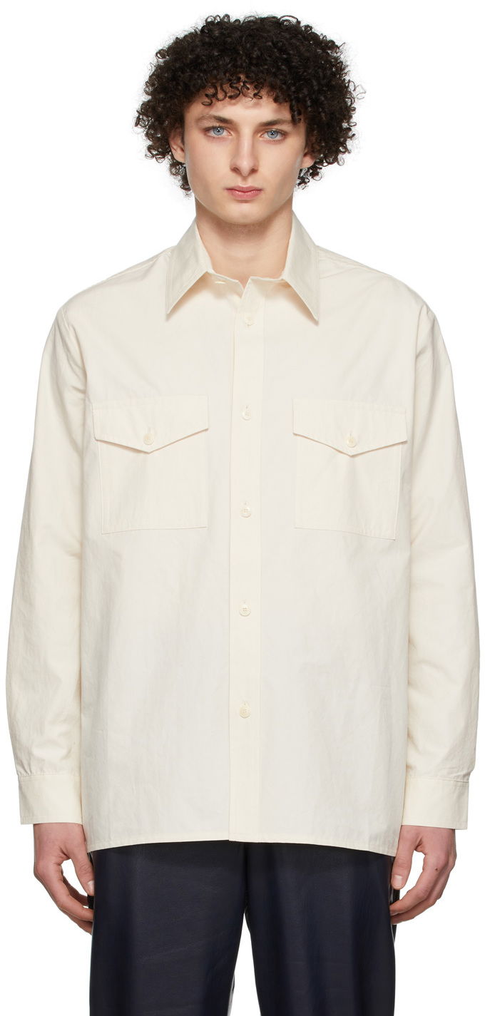 Košeľa Nanushka Pocket Cotton Shirt Biela | NM22RSSH01772, 0