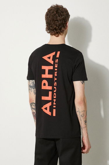 Tričko Alpha Industries T-Shirt With Print Čierna | 128507RP.614, 1