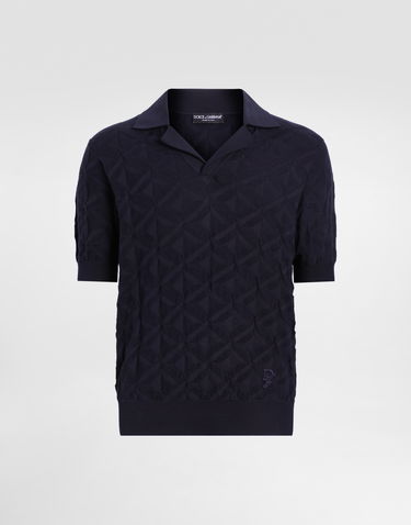 Polo tričko Dolce & Gabbana Dolce & Gabbana Silk Polo-Shirt with Logo Embroidery Navy | GXZ56ZJBSLGB1622, 0