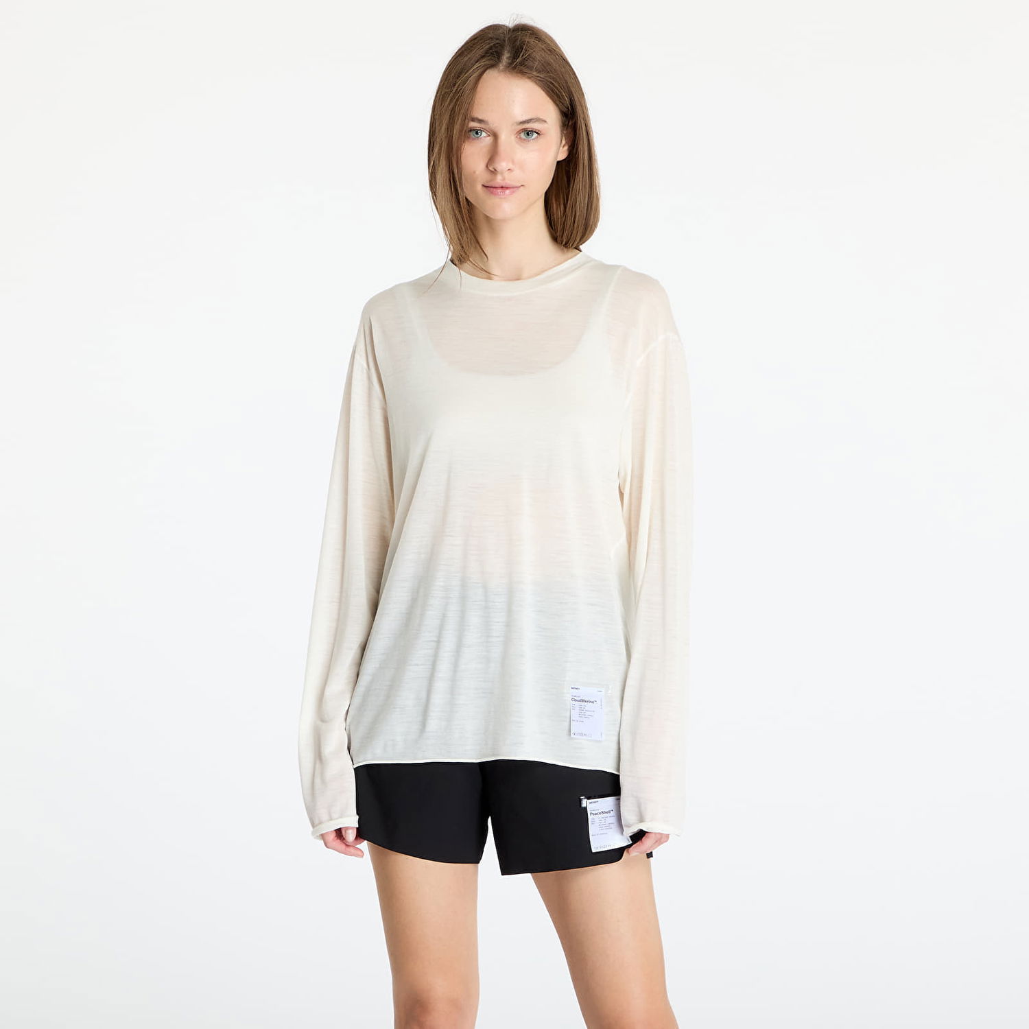 Tričko Satisfy CloudMerino Long Tee UNISEX Chalk Béžová | 11003-CH, 1