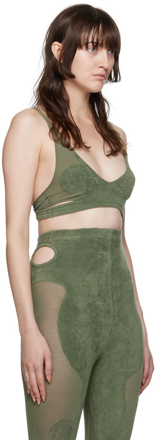 Podprsenka Dion Lee Chenille Intarsia Bra Zelené | A7606P22, 1