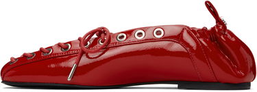 Oblečenie GANNI GANNI Lace-Up Ballerina Flats Červená | S3087, 2
