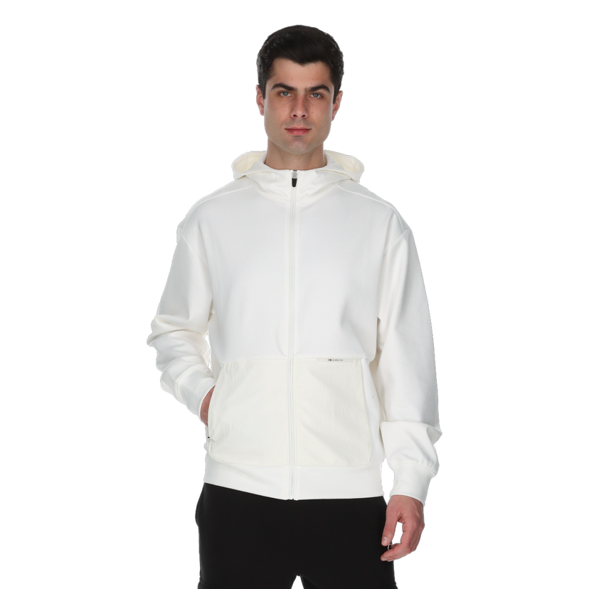 Mikina Champion Full Zip Hoodie Sweatshirt Biela | 221148-WW048