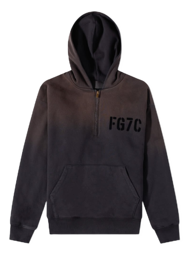 Mikina Fear of God Half Zip Popover Hoody Vintage Čierna | FG50-021FLC-010