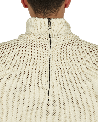 Sveter Off-White Meteornail Knit Zip Mockneck Sweater Béžová | OMHA122F21KNI001 6161, 7