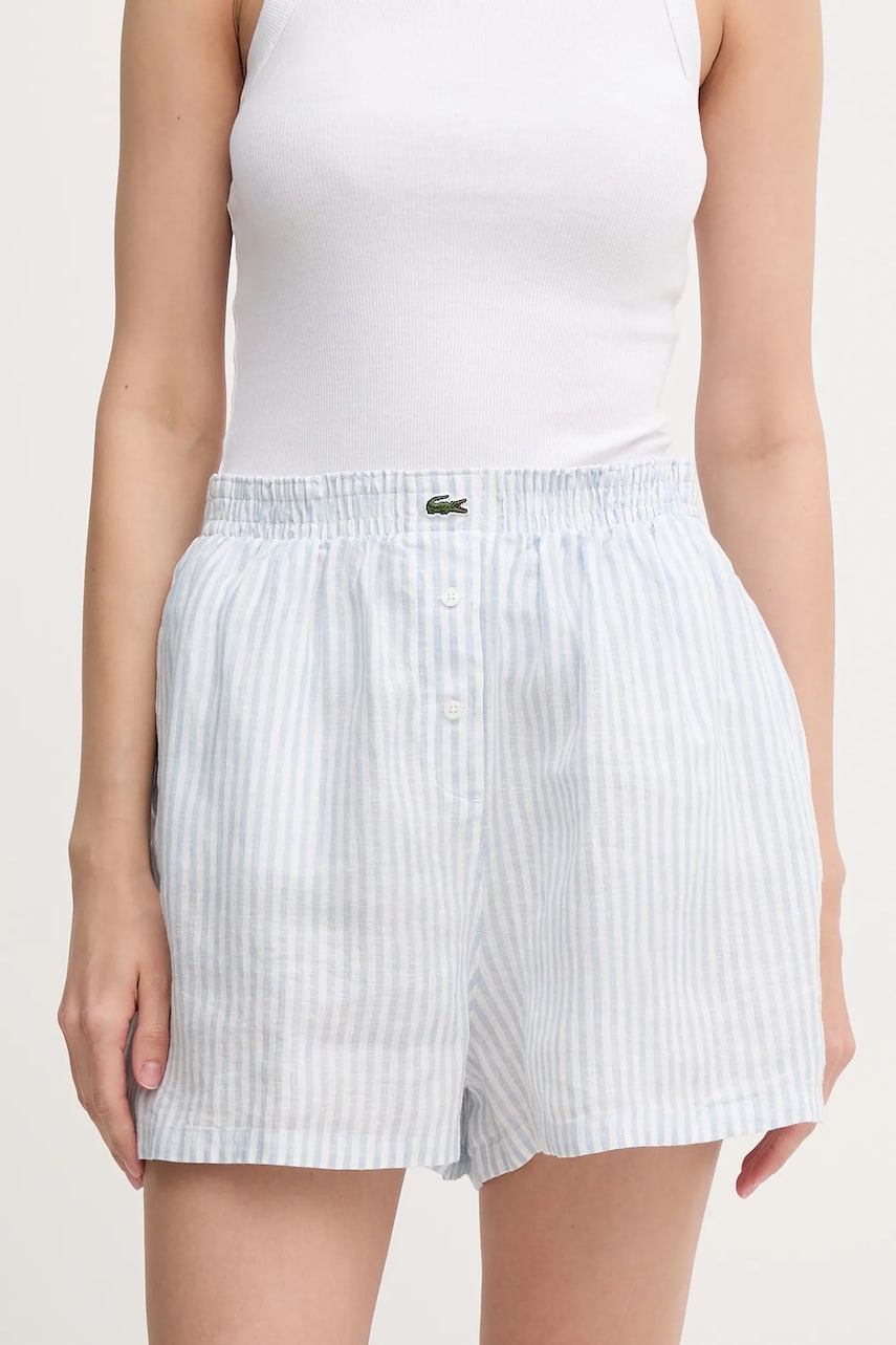 Šortky Lacoste Lacoste High Waist Linen Shorts Modrá | FF0226, 0