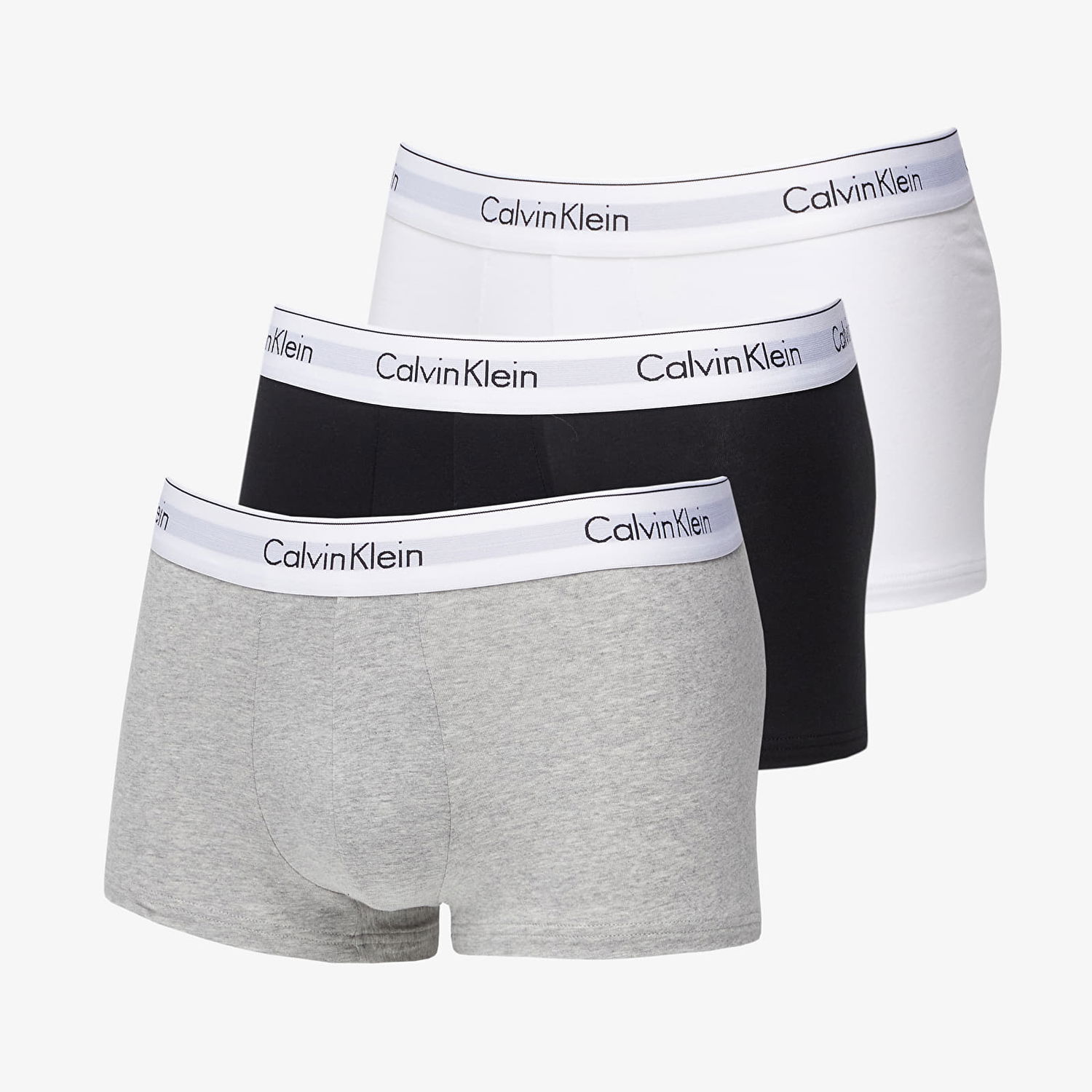 Boxerky CALVIN KLEIN Modern Cotton Stretch Low Rise Trunk 3-Pack "Black/ White/ Grey" Rôznofarebný | NB1085A MP1, 0