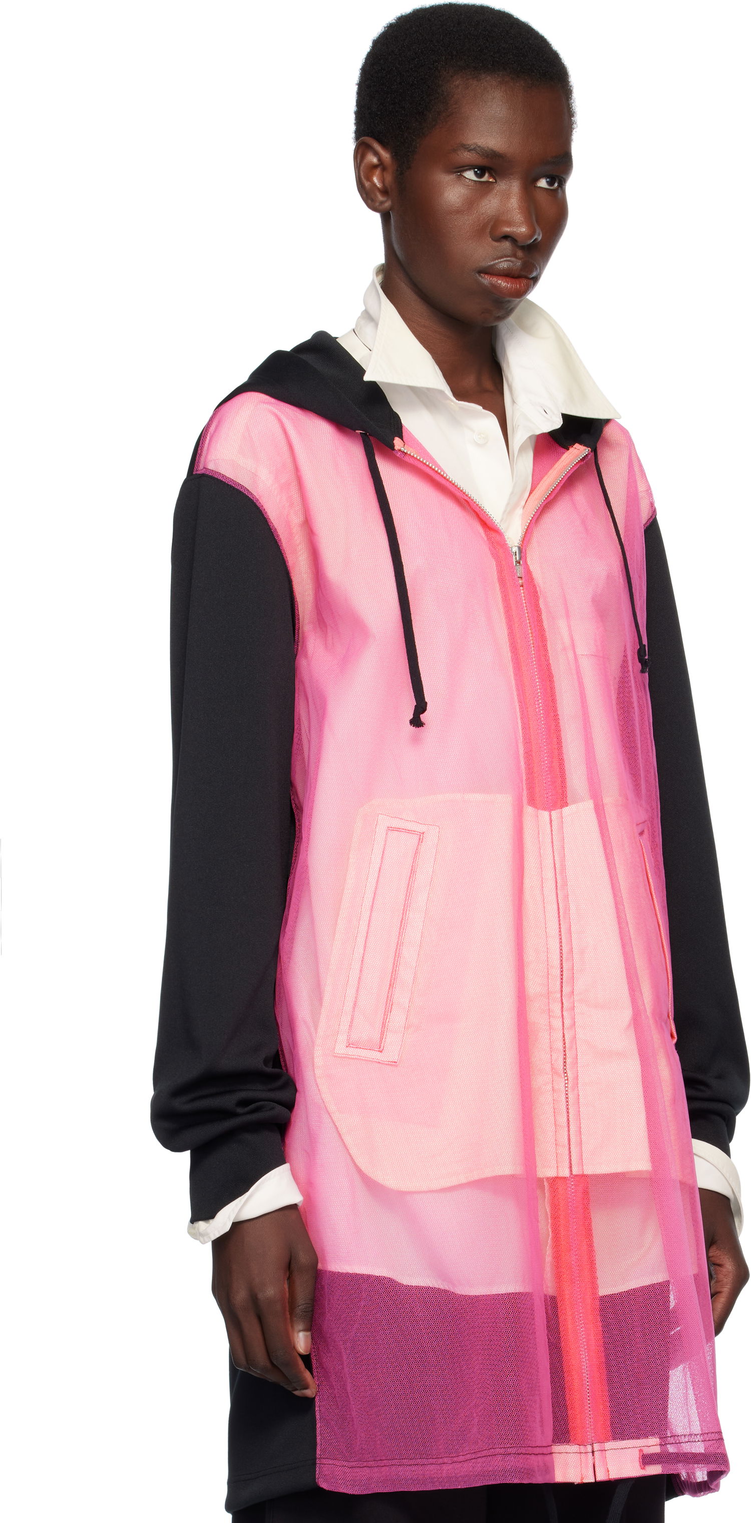 Mikina Comme des Garçons Homme Plus Thick & Tulle Zip-Up Hoodie Ružová | PO-T031-051, 1