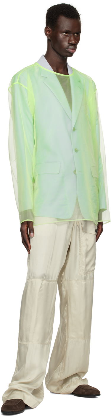 Bunda Dries Van Noten Dries Van Noten Sheer Crew Neck Overshirt Zelené | 251-020740-1501, 4
