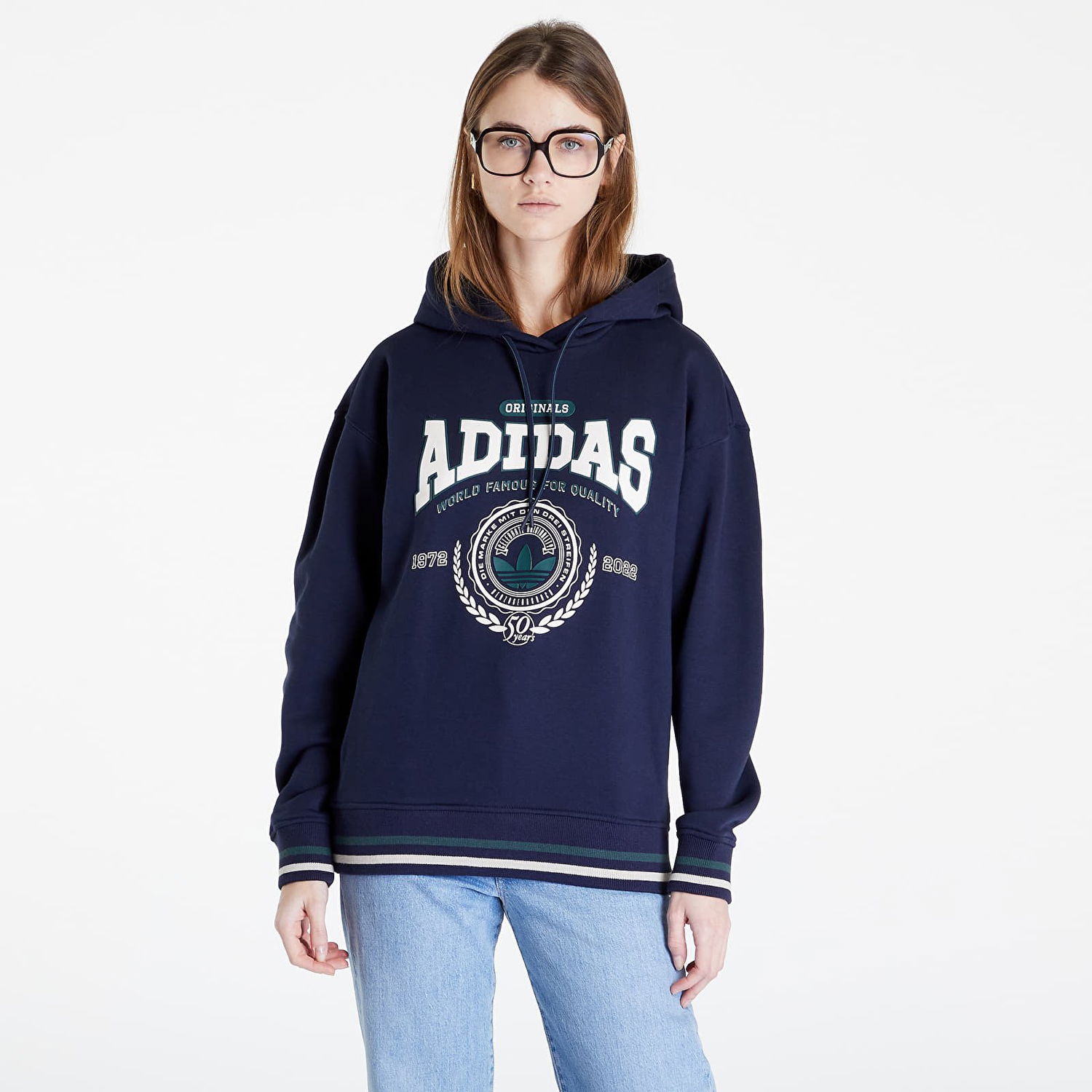 Mikina adidas Originals Anniversary Hoodie Navy | IA8319, 0