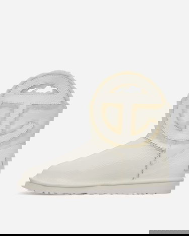 Tenisky a topánky UGG Telfar Logo Mini Crinkle Leather Boots White Béžová | 1155790 WHT, 3