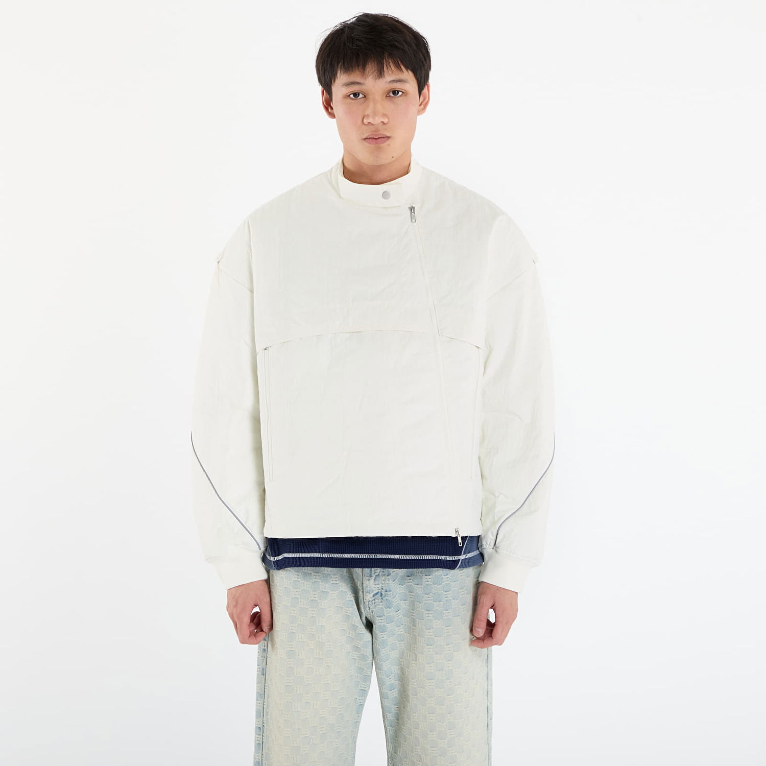 Bunda adidas Originals Motor Ave Racer Jacket UNISEX Off White/ Black Biela | KB7391, 0