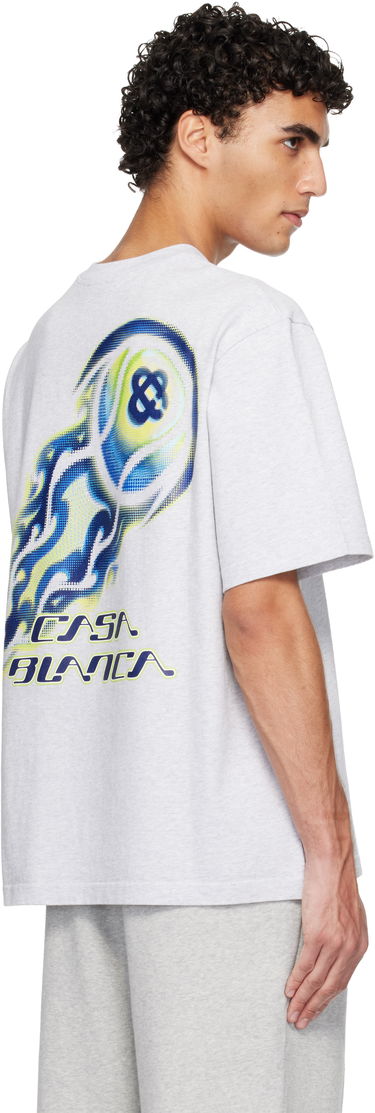 Tričko Casablanca Flaming Tennis Ball Oversized Short Sleeve T-shirt Šedá | M-SP26-JTS-044-02, 2