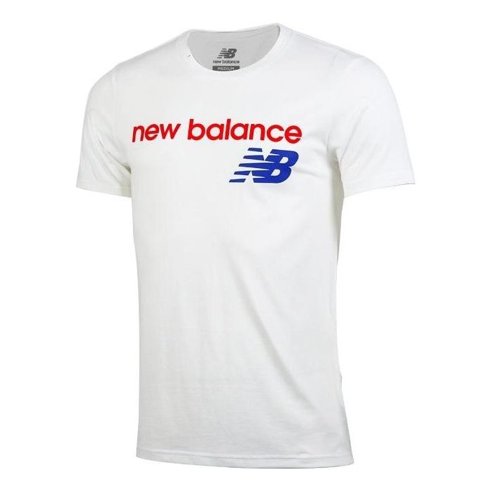 Tričko New Balance New Balance Essentials Stacked Logo Graphic Tee Biela | AMT81589-WT