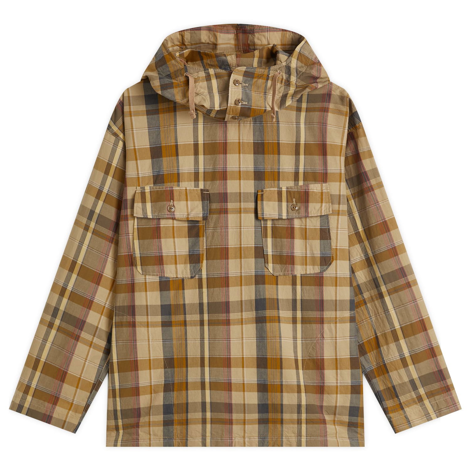 Košeľa Engineered Garments Engineered Garments Cagoule Madras Plaid Shirt, Size Large Hnedá | QT032-ES066, 0