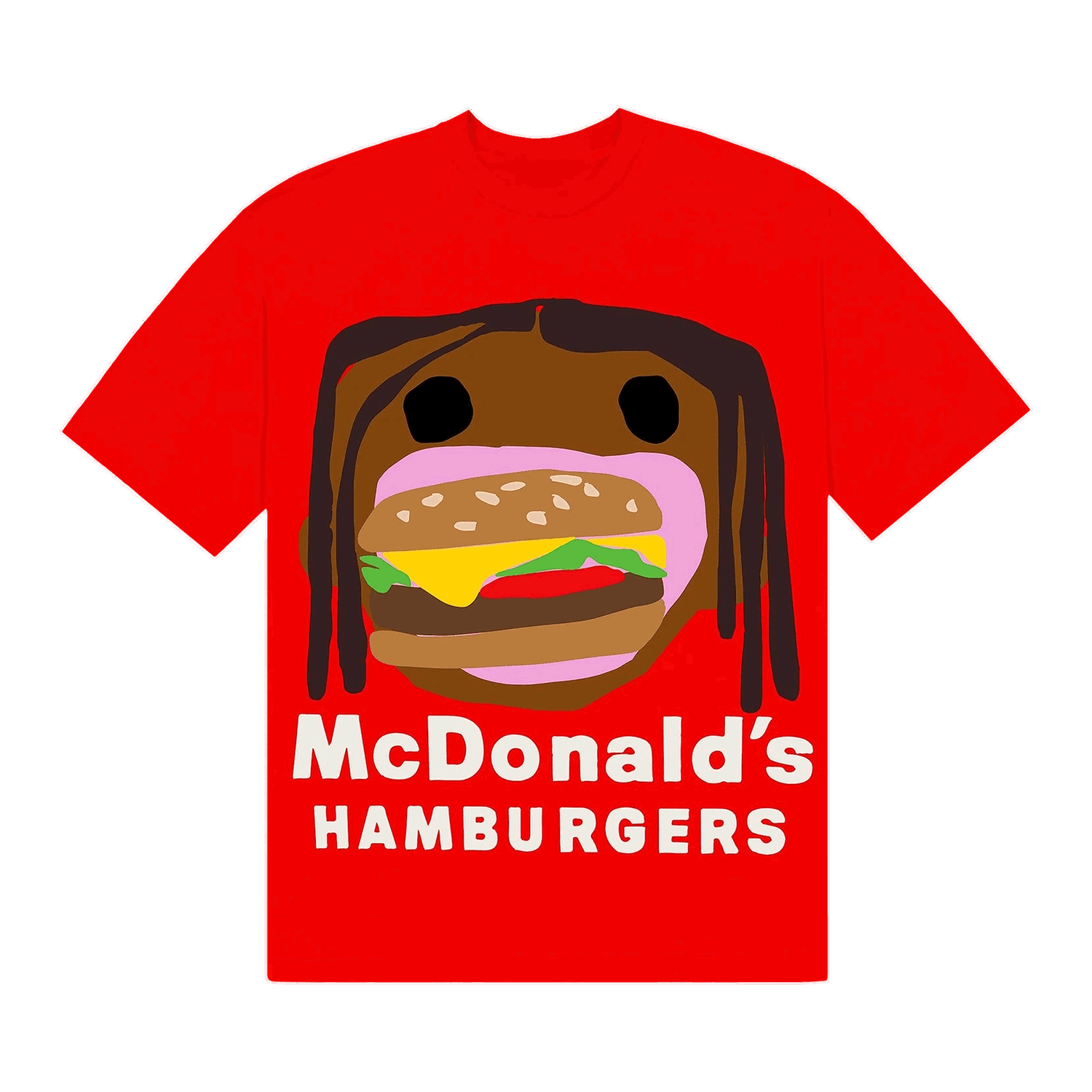 Tričko Cactus Jack by Travis Scott Cactus Plant Flea Market x Burger Mouth T-Shirt Červená | CJMD SS172 RED, 0