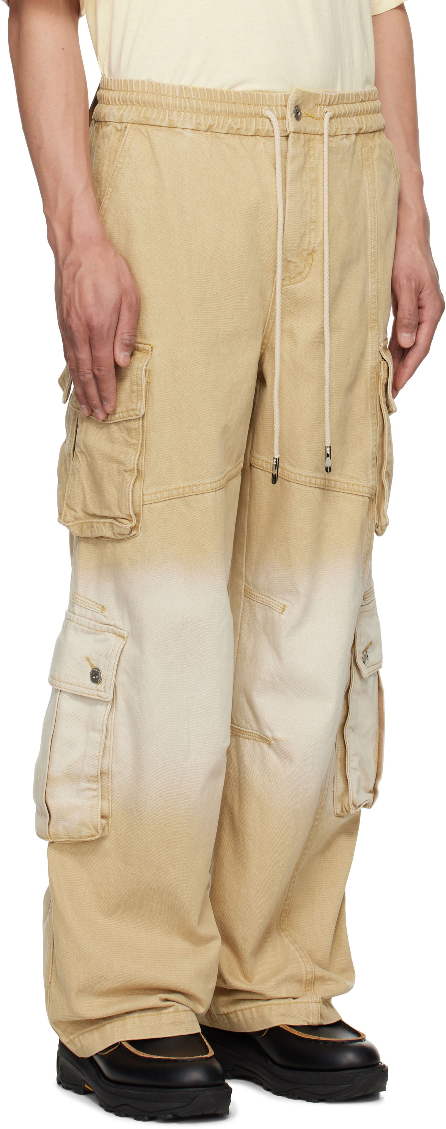 Cargo nohavice Feng Chen Wang Feng Chen Wang Gradient Denim Cargo Pants Béžová | FENG19TR22, 1