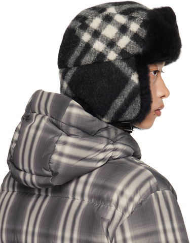 Klobúk Burberry Burberry Check Wool Trapper Hat Šedá | 8114830, 2