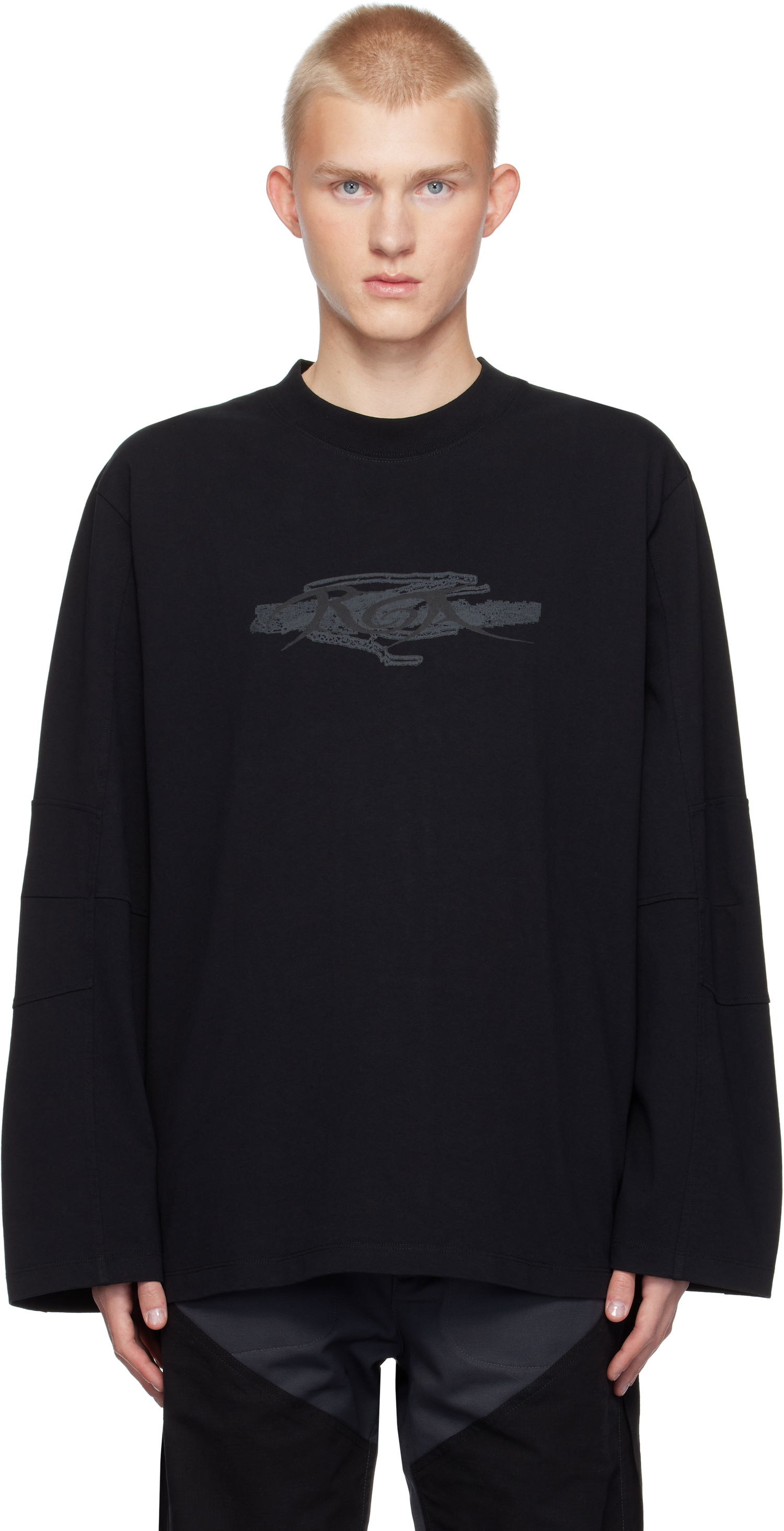 Tričko ROA Long Sleeve Graphic T-shirt Čierna | RBMW0252JY20, 0