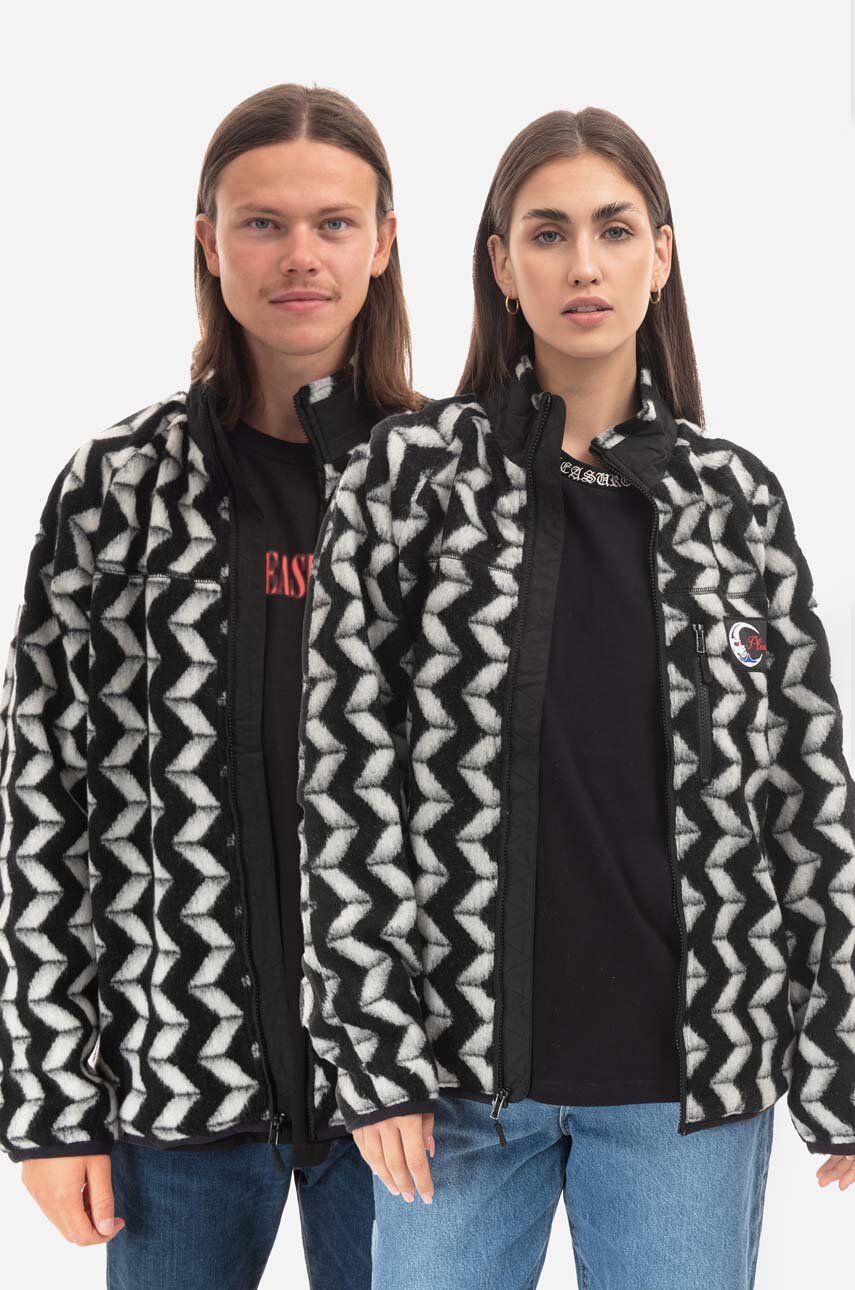 Bunda Pleasures Drifter Fuzzy Jacket Čierna | P22F011, 0